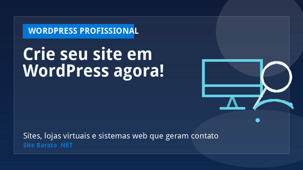 Crie seu site em WordPress agora! - WordPress Profissional | Site Barato .NET