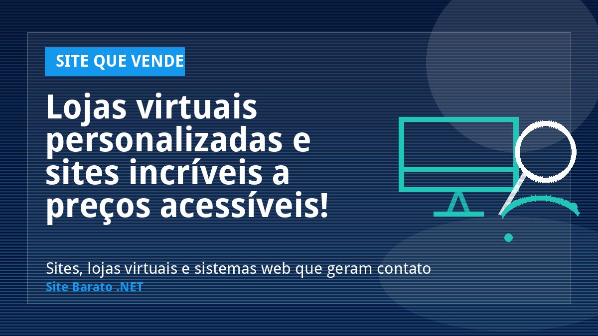 Lojas virtuais personalizadas e sites incríveis a preços acessíveis! - Site que Vende | Site Barato .NET