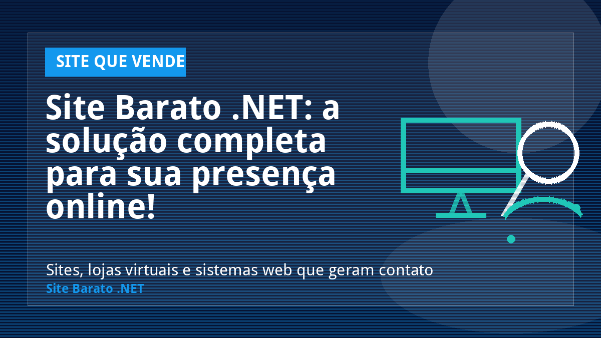 Site Barato .NET: a solução completa para sua presença online! - Site que Vende | Site Barato .NET
