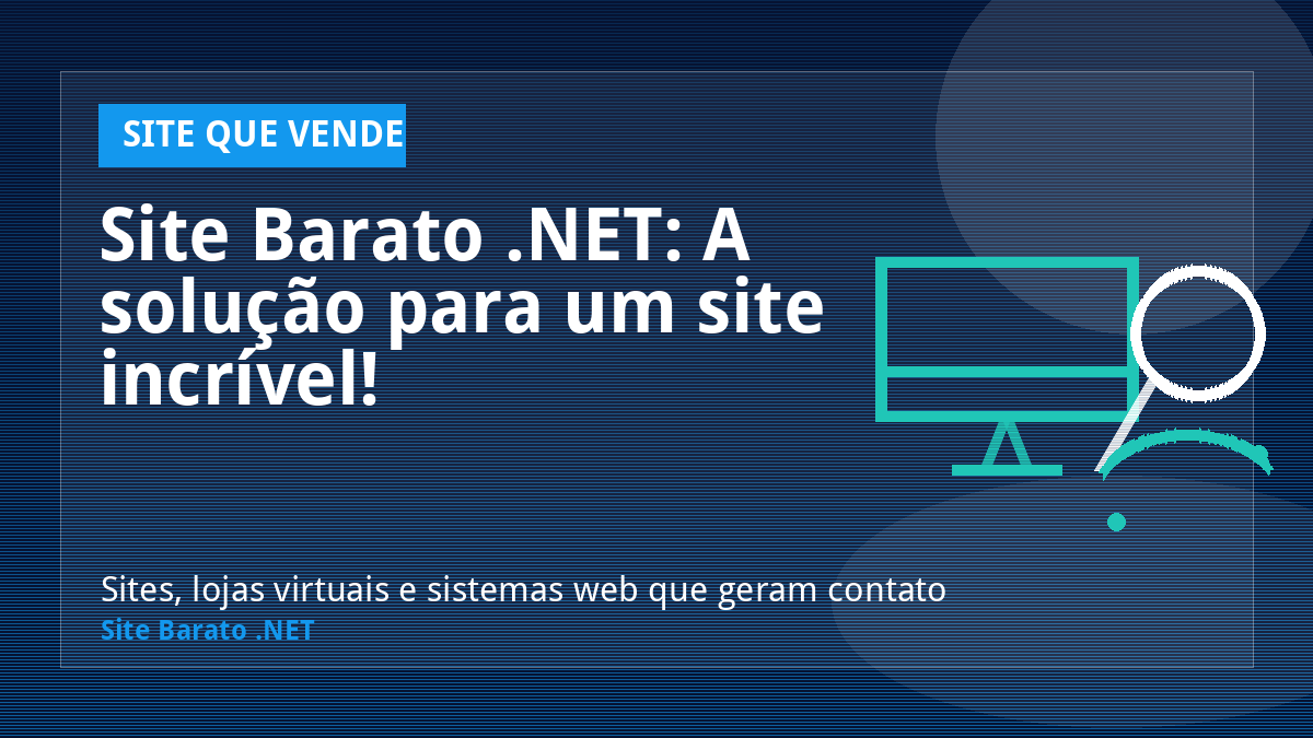 Site Barato .NET: A solução para um site incrível! - Site que Vende | Site Barato .NET